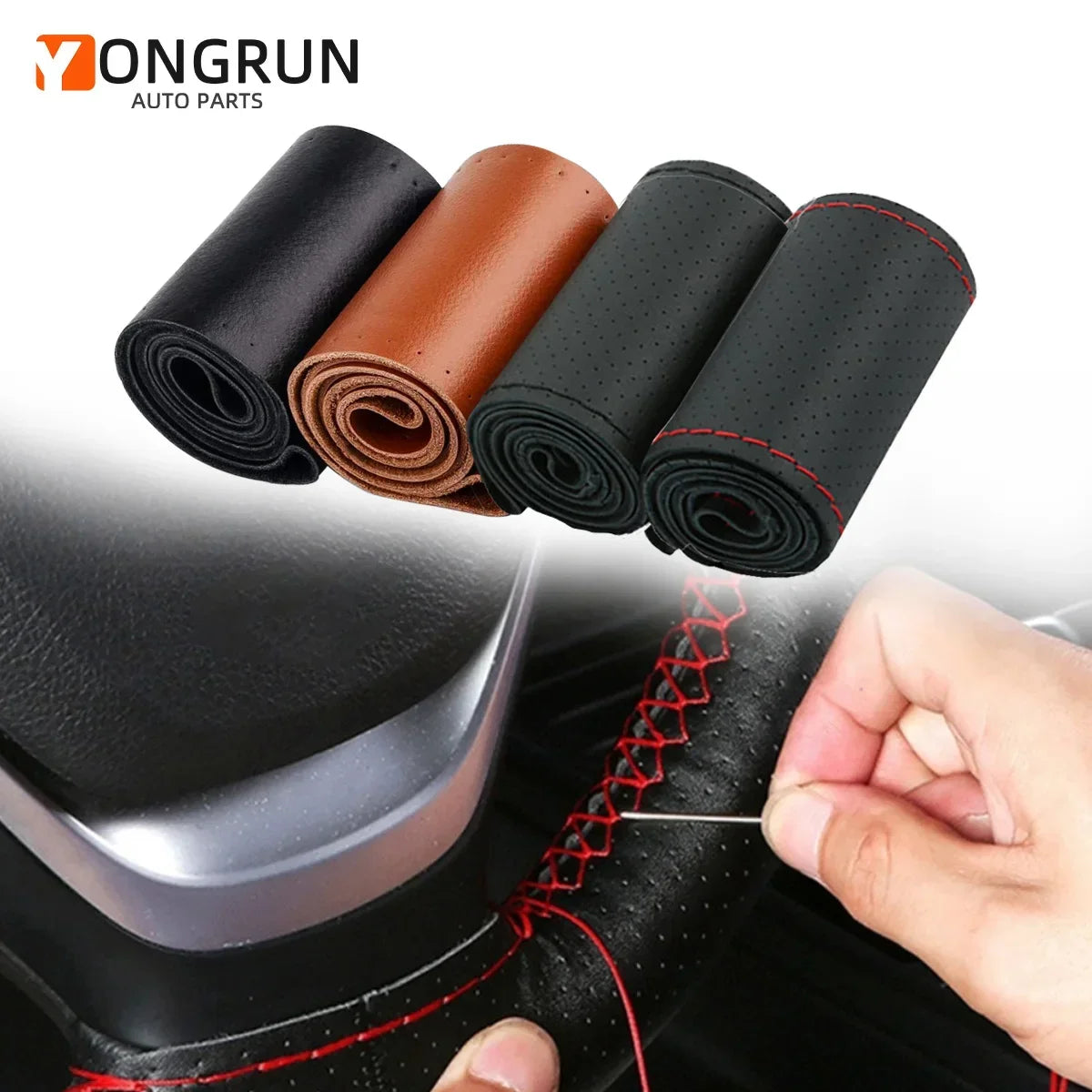 DIY Hand-Stitched Leather Steering Wheel Cover - 1