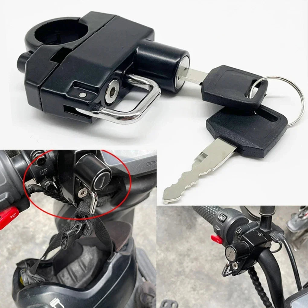 Anti-Theft Motorcycle Helmet Lock with Keys - 3