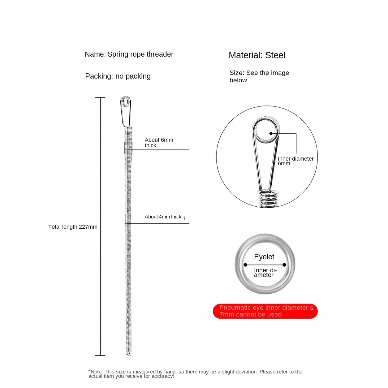 Flexible Spring Drawstring Threader for Clothing and Sewing - 5