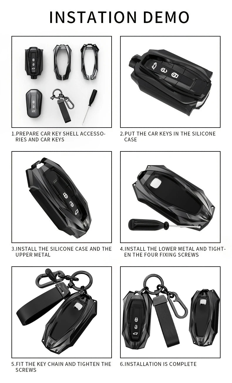 Protective Metal Car Key Fob Case Cover for Ford