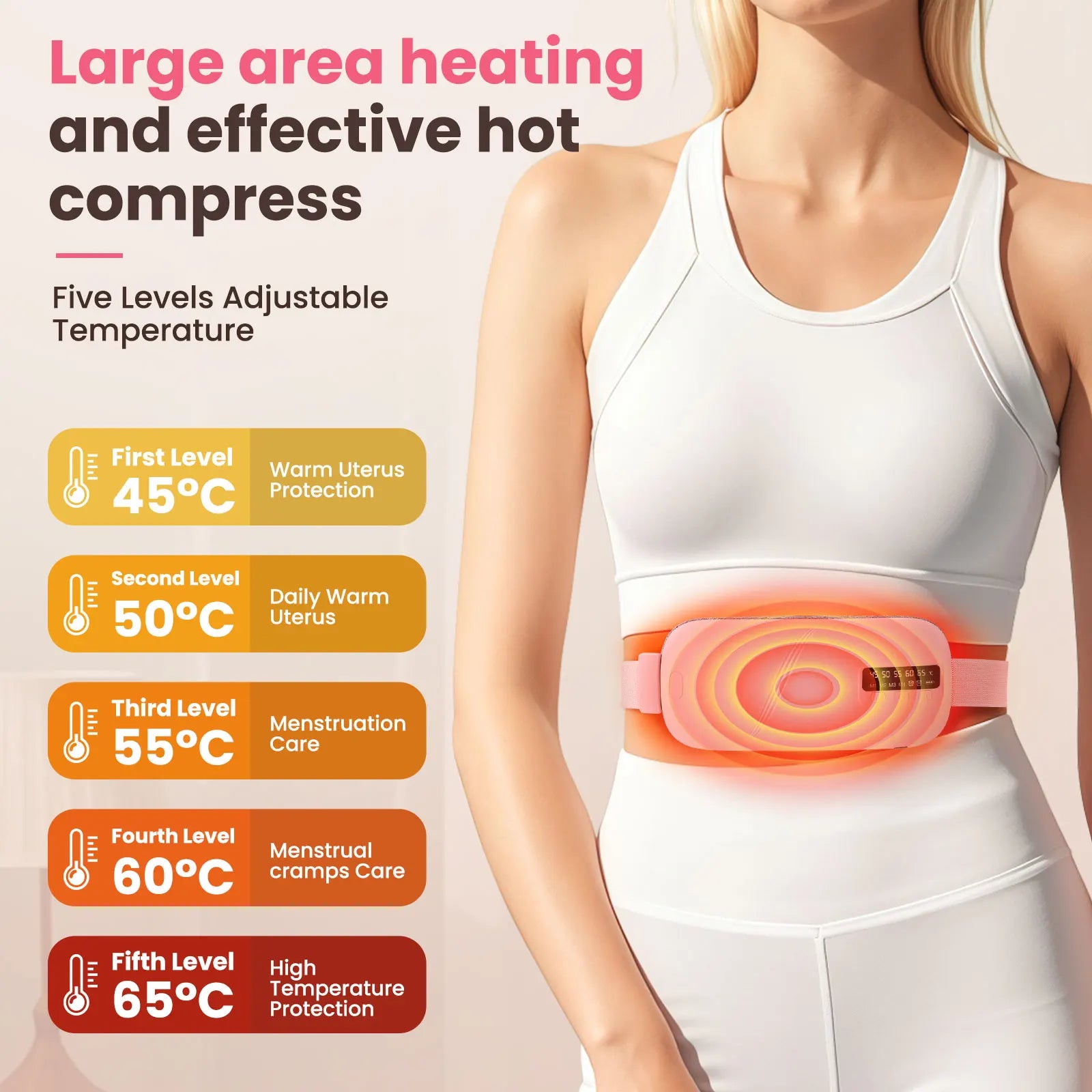 Cordless Menstrual Heating Pad with Vibration Massage - 10