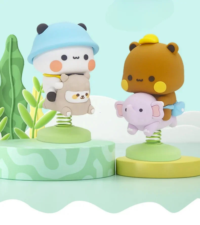 Cute Cartoon Panda and Bear Dashboard Ornament