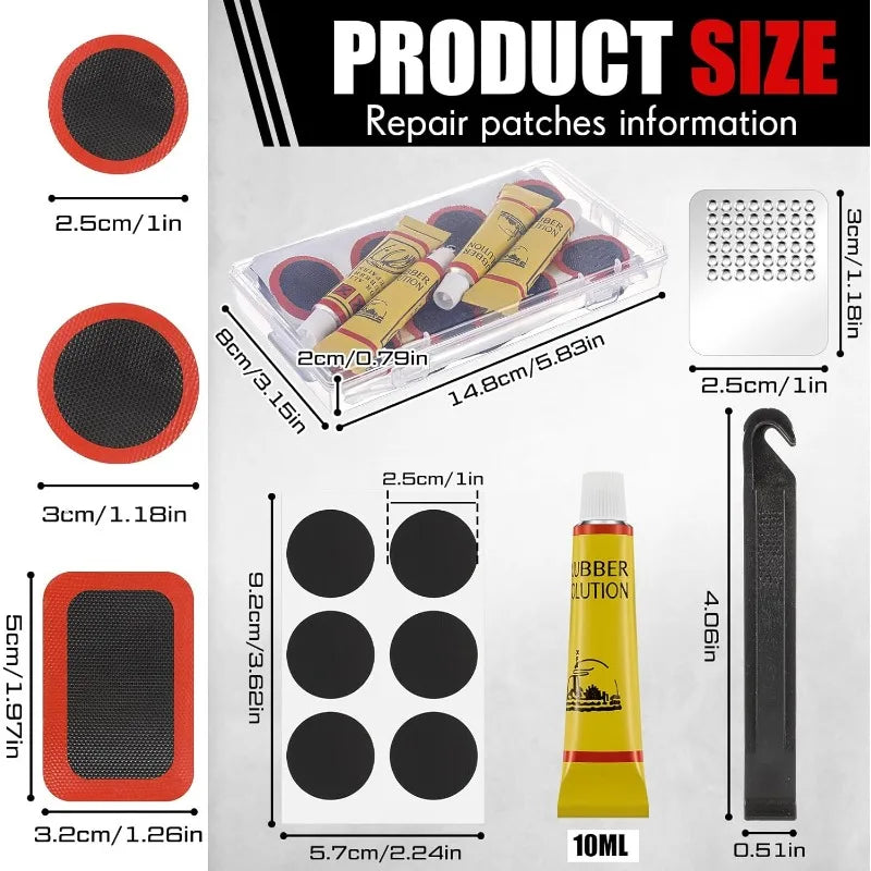 Bicycle and Motorcycle Tire Puncture Repair Kit - 3