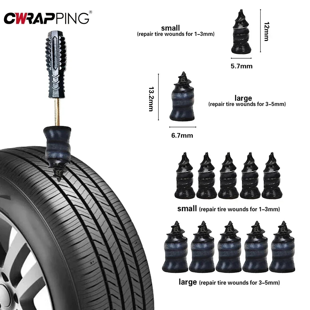 Emergency Tire Puncture Repair Kit for Cars and Motorcycles