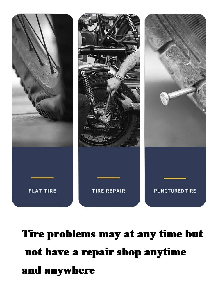 Emergency Tire Puncture Repair Kit for Cars and Motorcycles - 7