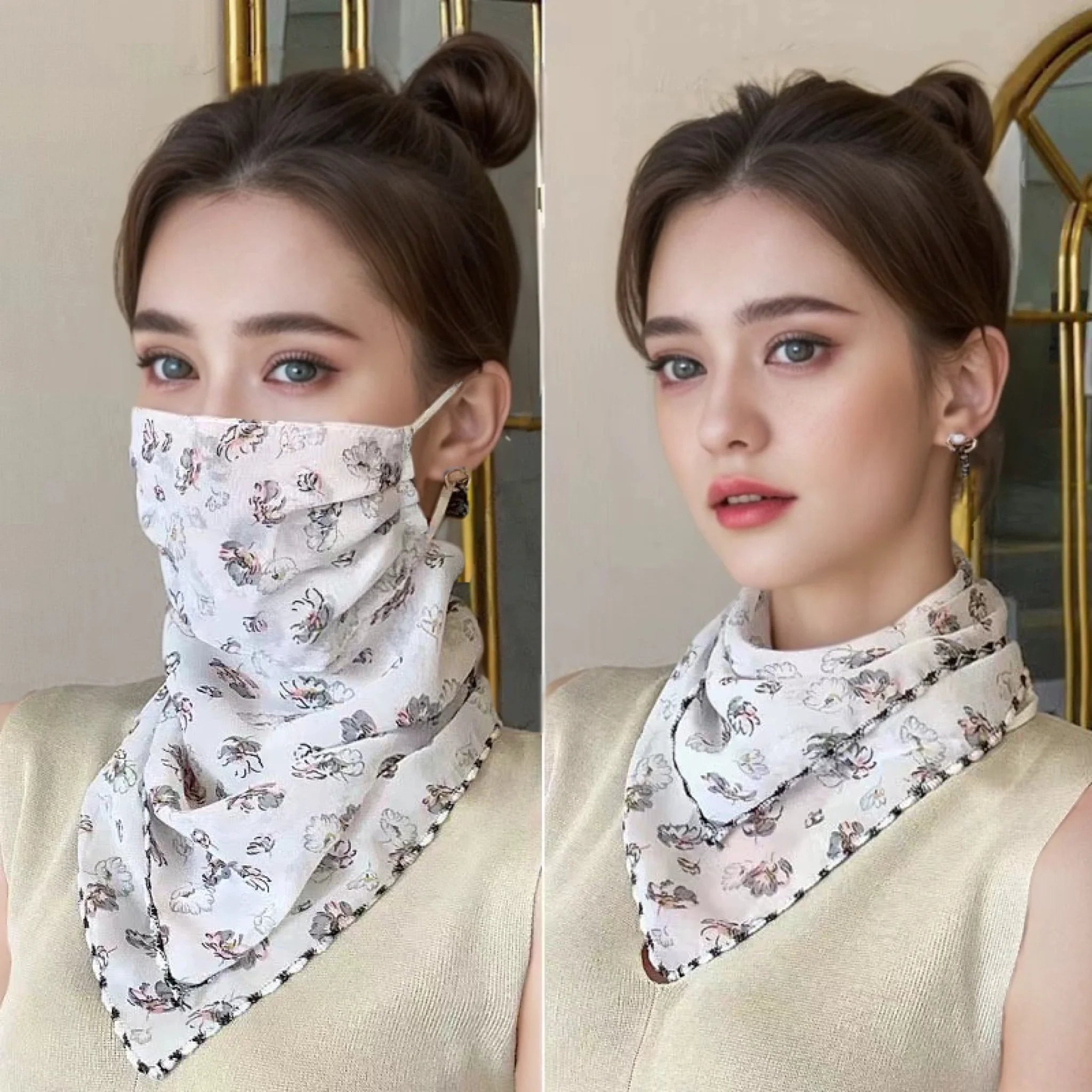 Floral UV Protection Neck Scarf and Face Mask - 6