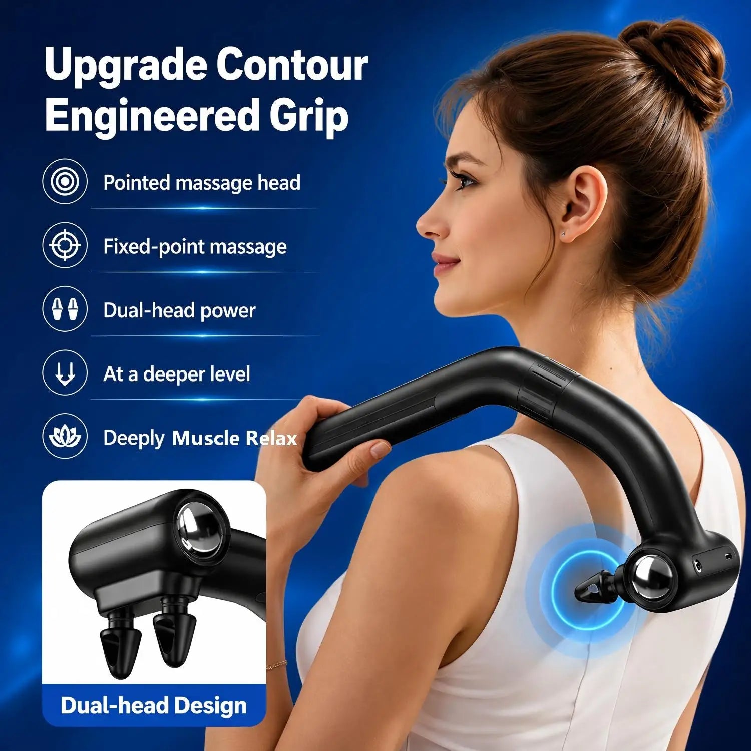 Dual-Head Percussion Massage Gun for Full Body Muscle Recovery - 2