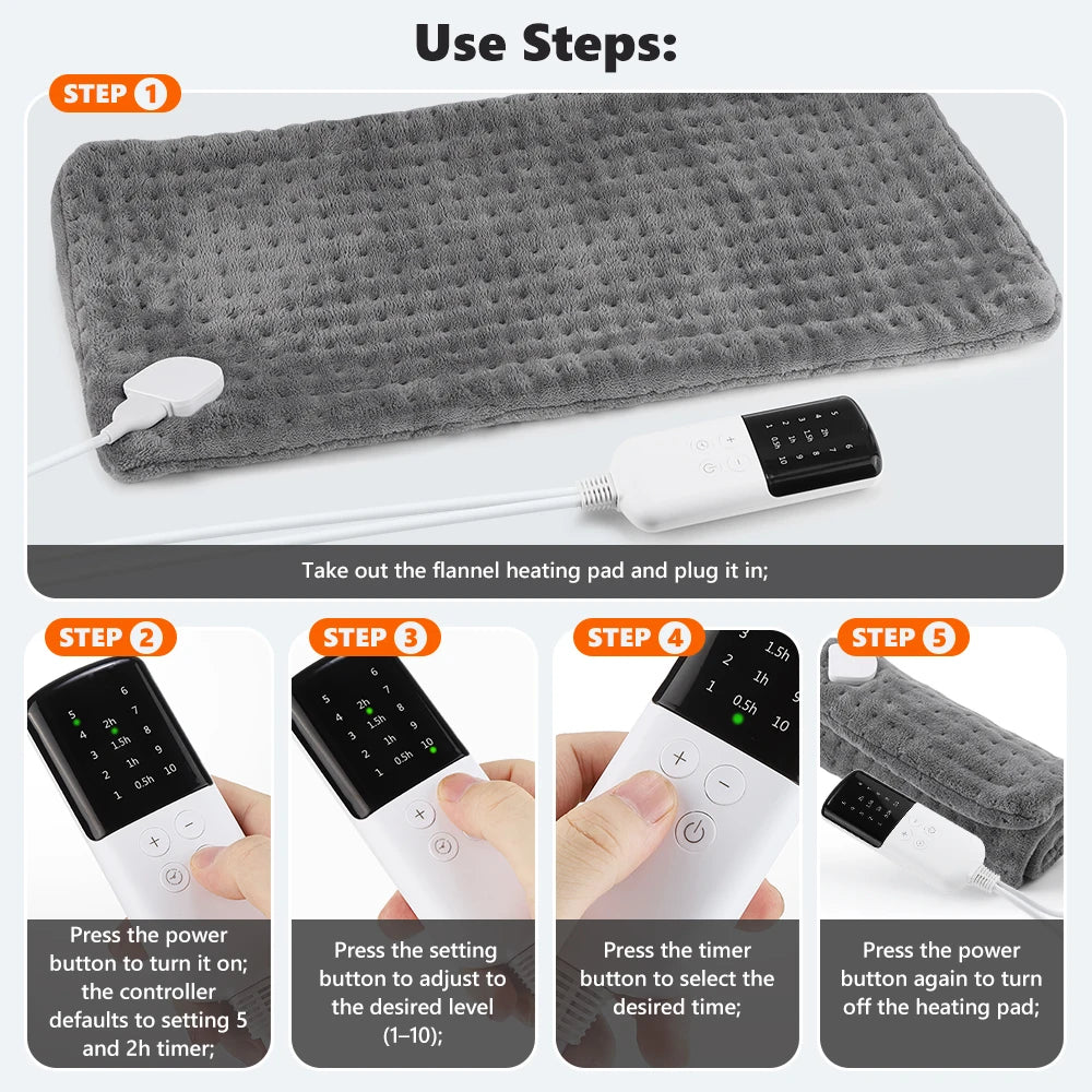Electric Flannel Heating Pad for Pain Relief and Muscle Relaxation - 15