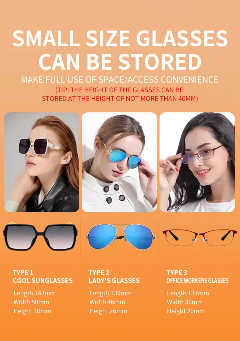 Leather Car Sun Visor Sunglasses and Eyeglasses Holder Case - 10