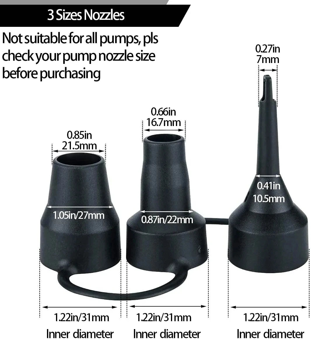 Universal Air Pump Nozzle Replacement Set - 7