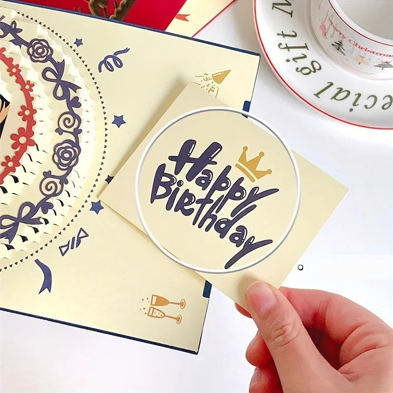 3D Pop-Up Birthday Cake Greeting Card - 5