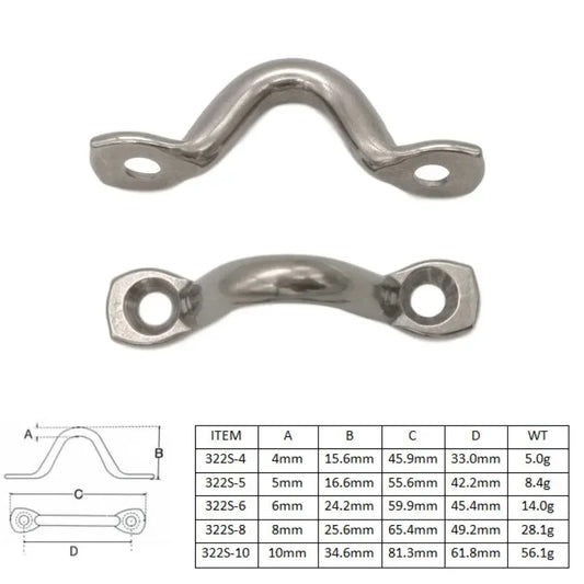 10 Pack Stainless Steel Pad Eye Strap Marine Hardware Boat Deck Loop