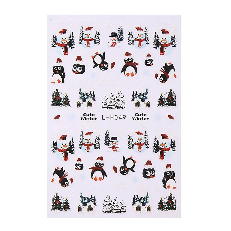 3D Christmas Cartoon Self-Adhesive Nail Art Decal Stickers