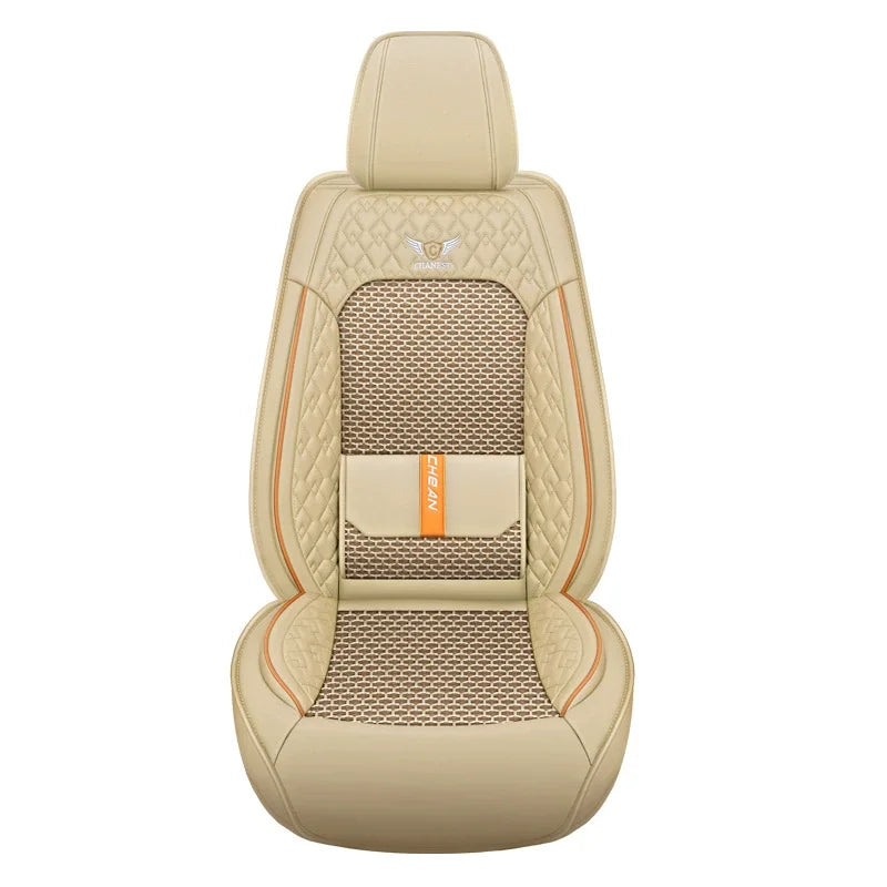 Universal Breathable Flax Car Seat Cover for All Seasons