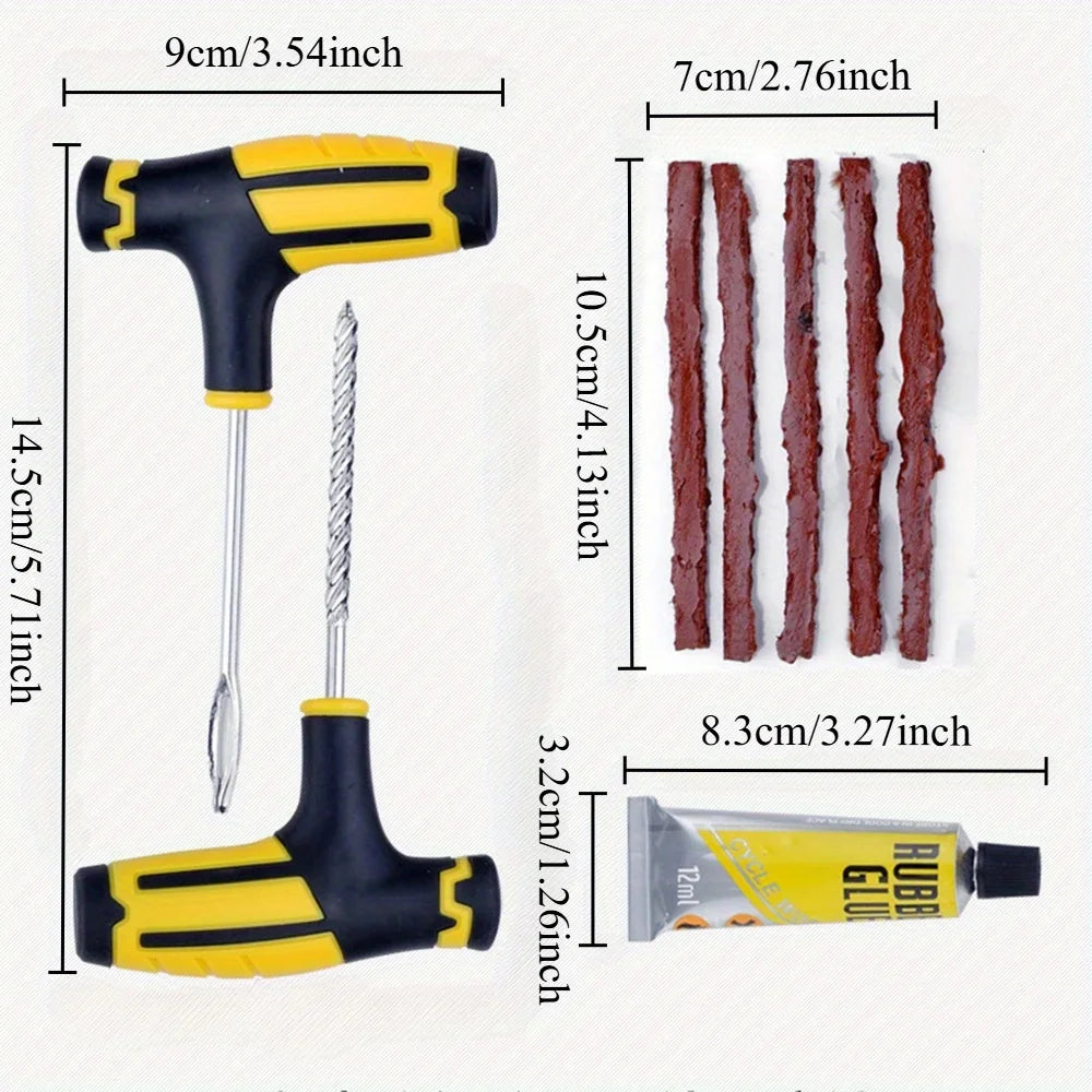 Emergency Tire Puncture Repair Tool Kit for Vehicles - 2