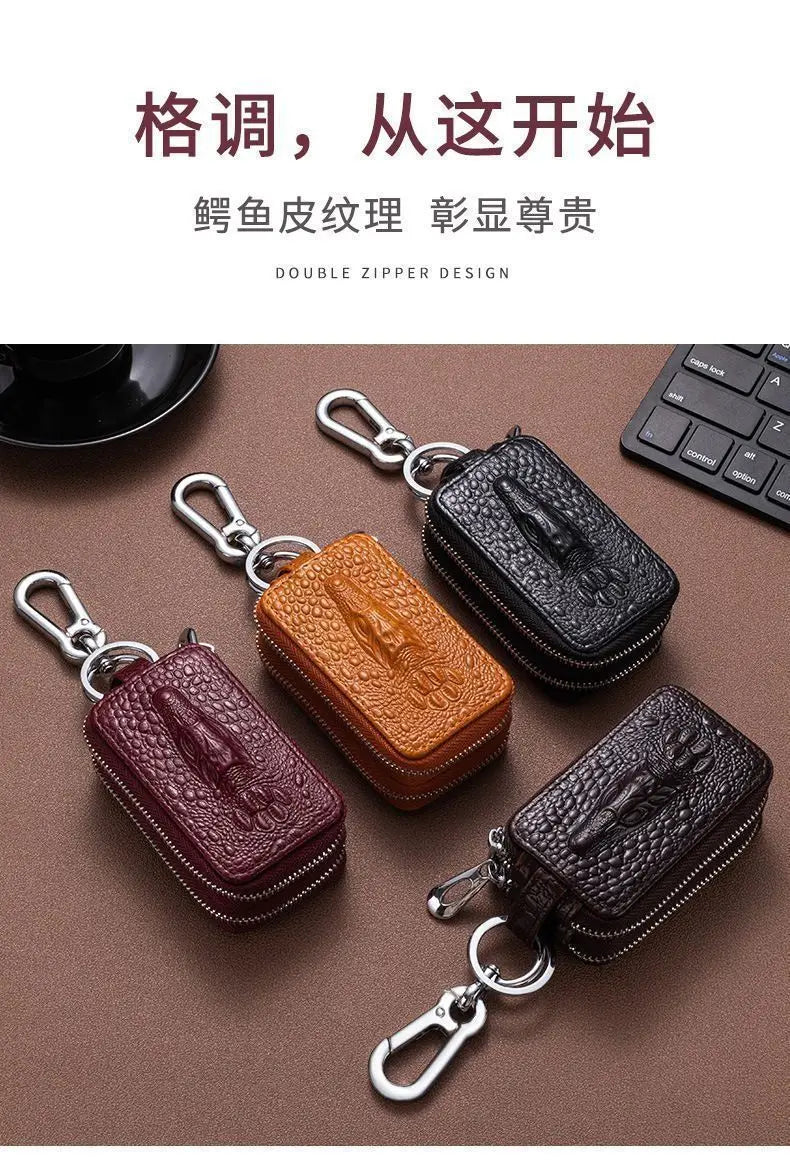 Leather Car Key Case with Waist Clip - 8