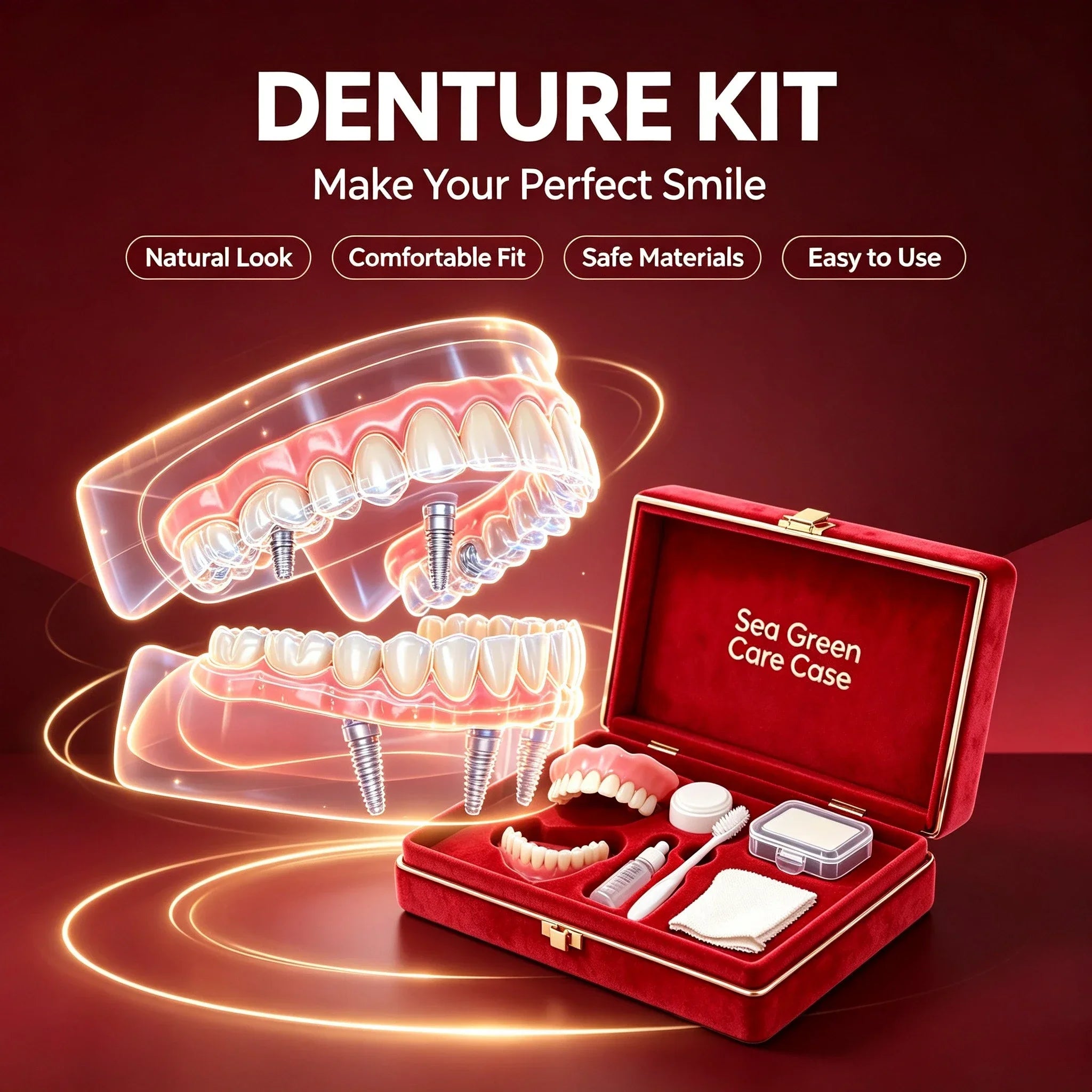 Full Mouth Soft Silicone Cosmetic Dentures Set - 3