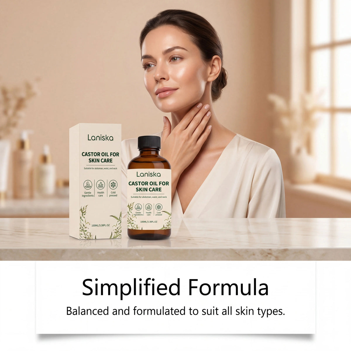 Cold Pressed Castor Oil for Body Hydration and Skin Elasticity