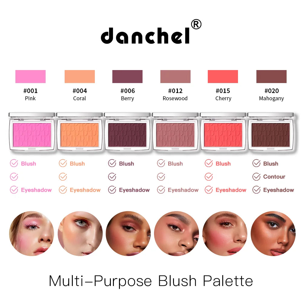 Matte Embossed Blush Palette with Professional Brush - 3