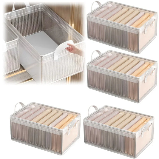 Foldable Transparent Mesh Clothing Storage Box