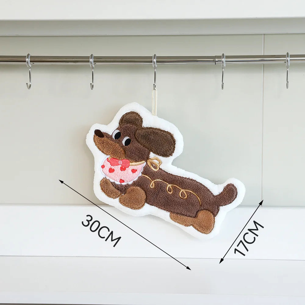Cute Dog Shaped Hanging Hand Towel - 12