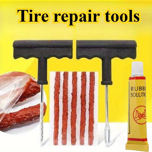 Emergency Tubeless Tire Puncture Repair Kit for Cars and Motorcycles