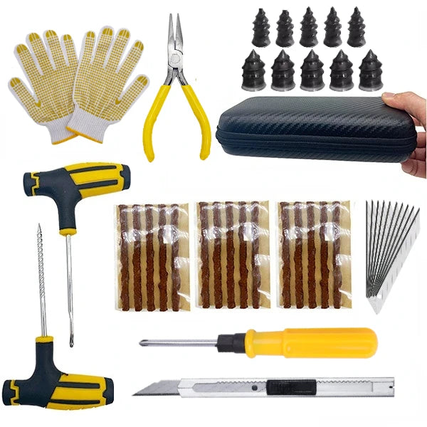 Emergency Auto Tire Repair Kit with Puncture Plug Tools - 21