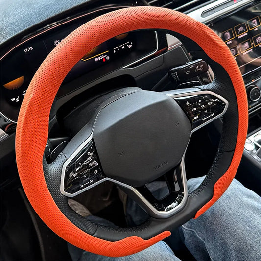 D-Shape Sport Steering Wheel Cover for Cars