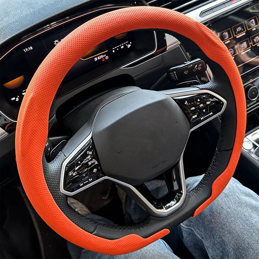 D-Shape Steering Wheel Cover for Sporty Driving