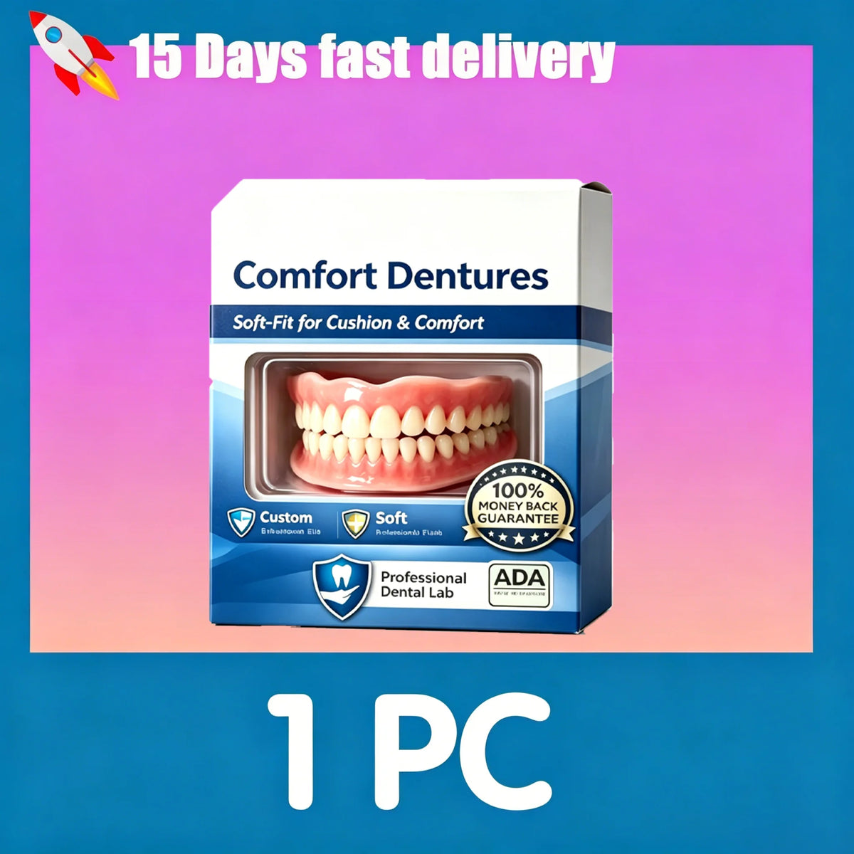 Comfort Fit Instant Smile Dentures for Men and Women