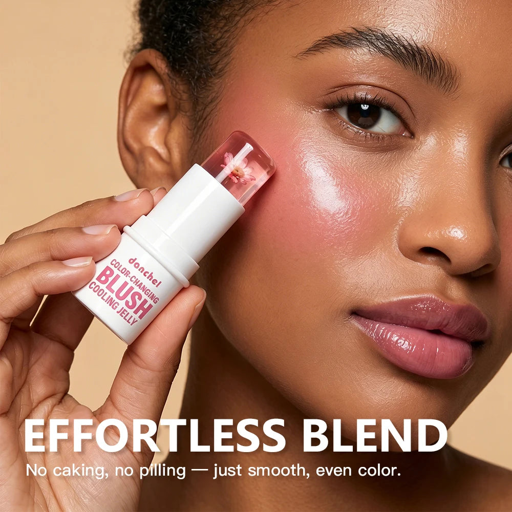 pH Adaptive Color-Changing Jelly Blush for Lips, Cheeks, and Eyes