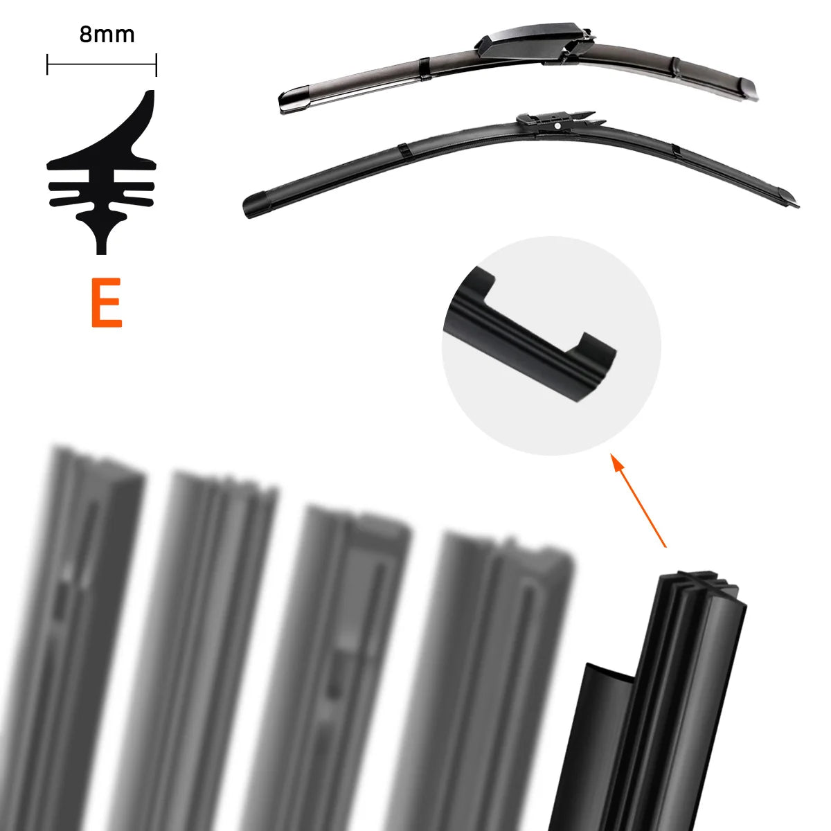 Universal Car Wiper Blade Rubber Refill Strip