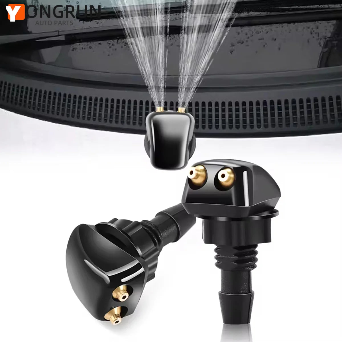 Adjustable Dual Hole Car Windshield Washer Nozzle Sprayer - 1