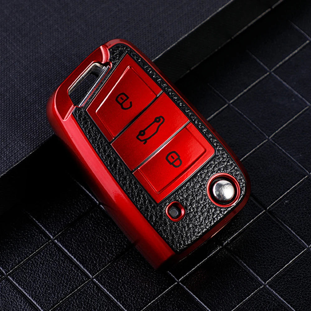 Leather and TPU Protective Car Key Cover