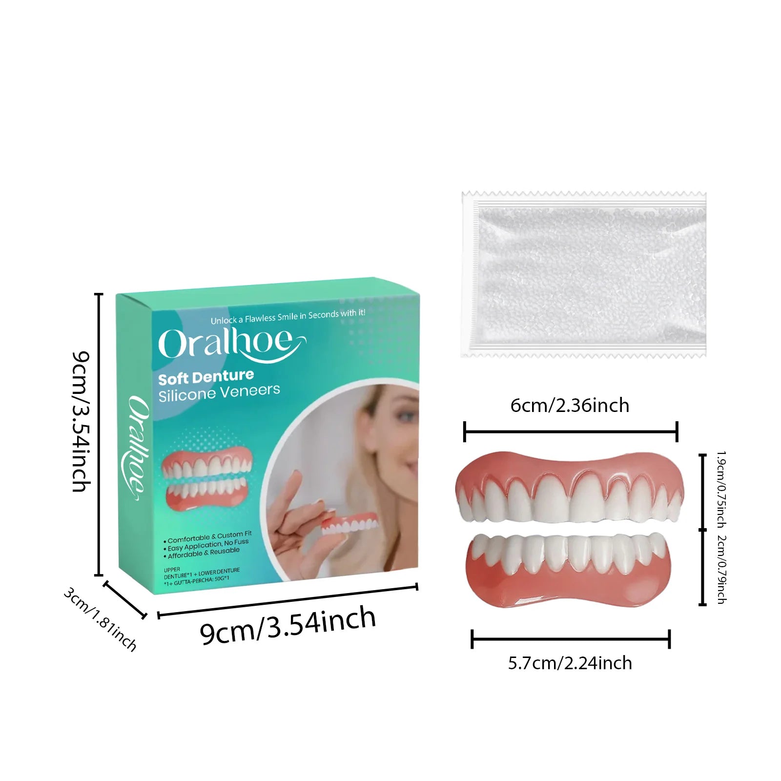Flexible Silicone Cosmetic Denture Set for Smile Restoration - 6