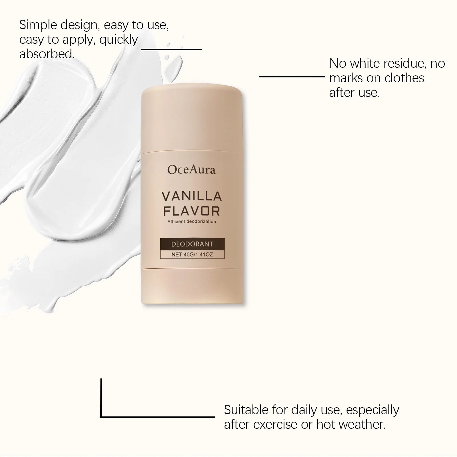 Long-Lasting Vanilla Deodorant Stick for Odor Control - 9