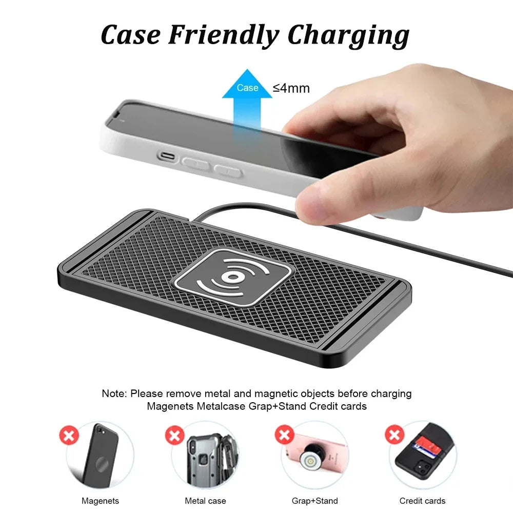 Fast Wireless Car Charging Pad for Smartphones