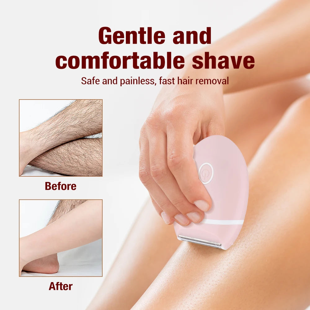 Compact 3-in-1 Electric Lady Shaver for Painless Body Hair Removal