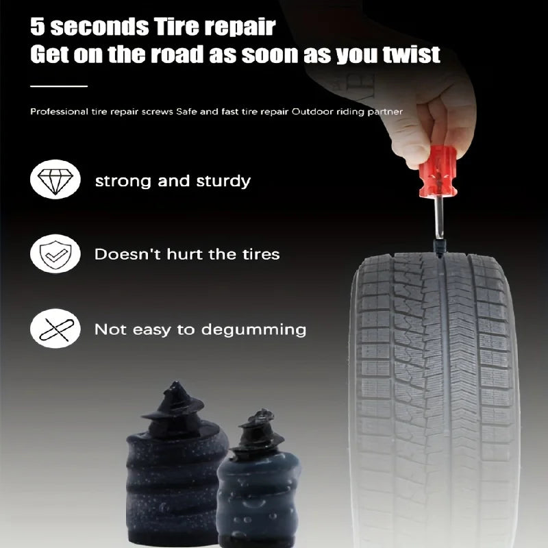 Quick-Fix Tubeless Tire Puncture Repair Kit - 7