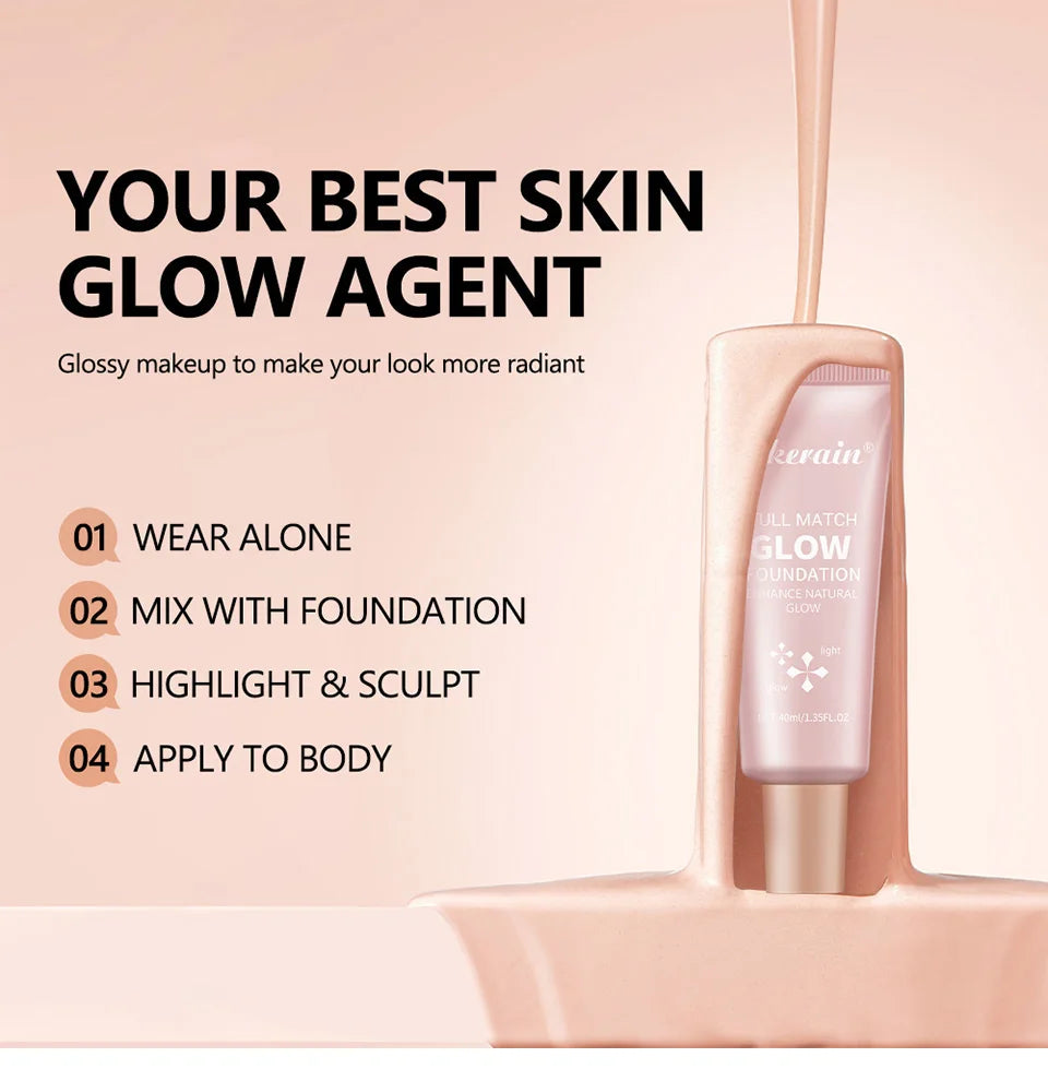 Liquid Glow Foundation and Highlighter Makeup Base