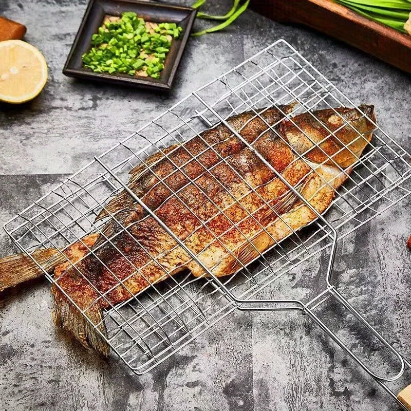 Non-Stick Barbecue Mesh Grilling Clip with Detachable Handle - 14
