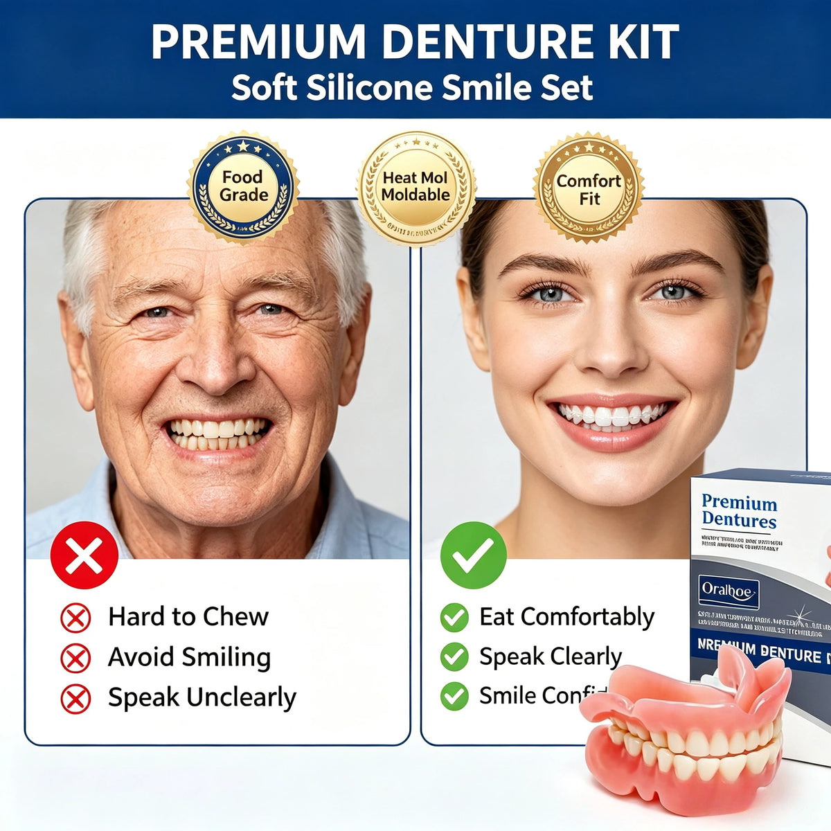 Cosmetic Silicone Teeth Covers for Smile Confidence