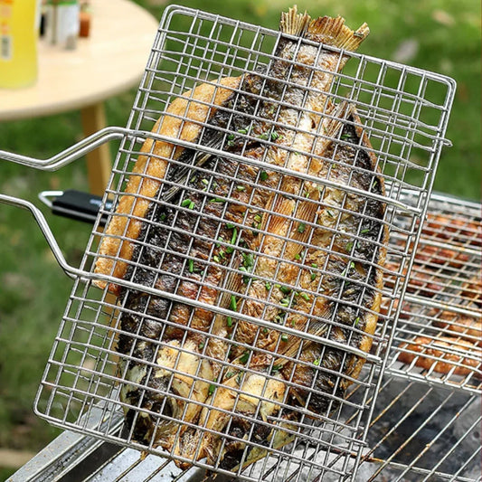 Non-Stick Barbecue Mesh Grilling Clip with Detachable Handle
