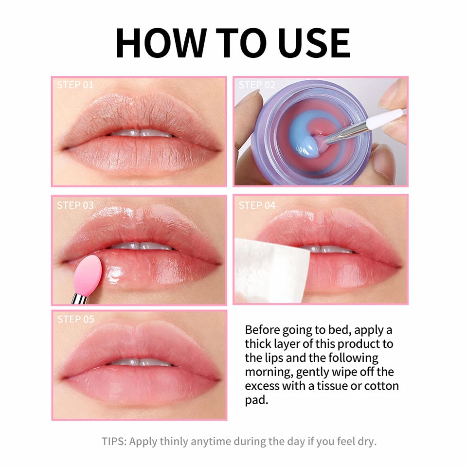 Hydrating Dual-Color Lip Sleeping Mask for Dry Cracked Lips - 16