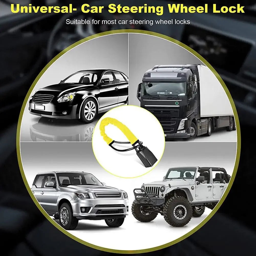 Anti-Theft Braided Steel Steering Wheel and Seat Belt Lock - 13