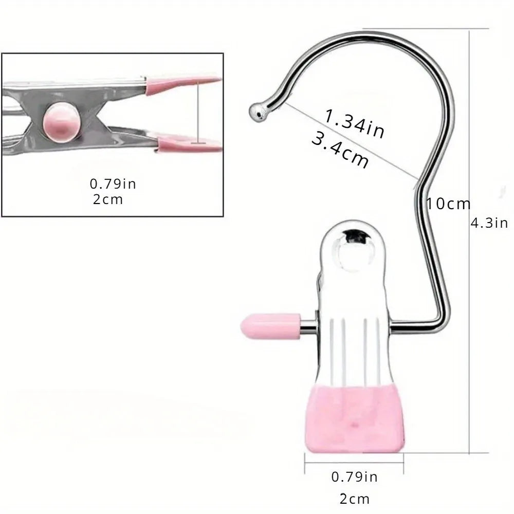 Portable Stainless Steel Laundry Hanger Clips for Closet Organization - 6