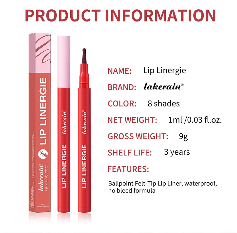 Waterproof Long-Lasting Felt-Tip Lip Liner Stain