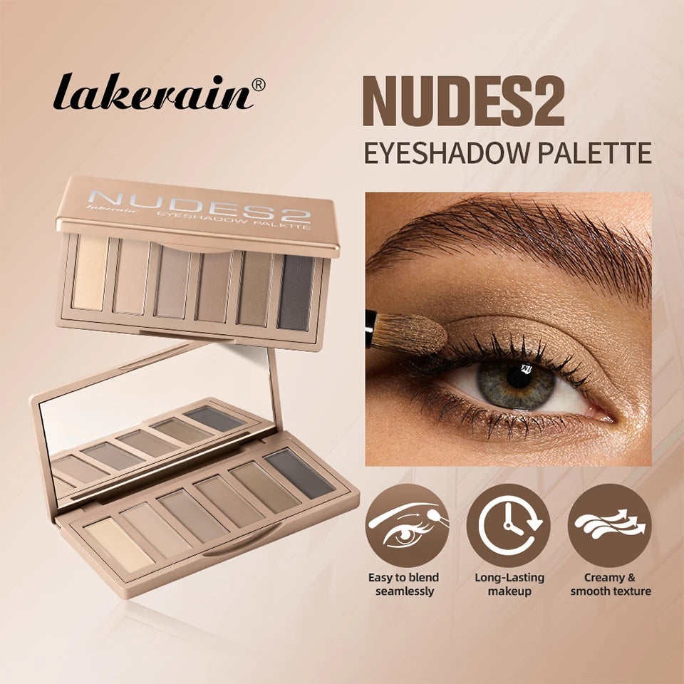 6-Color Matte Eyeshadow Palette for Natural and Smokey Eye Looks - 7