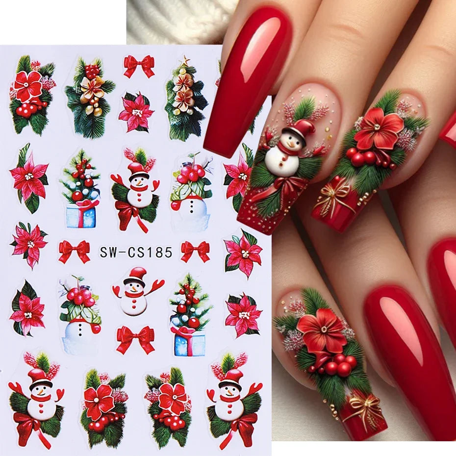 3D Christmas Cartoon Self-Adhesive Nail Art Decal Stickers
