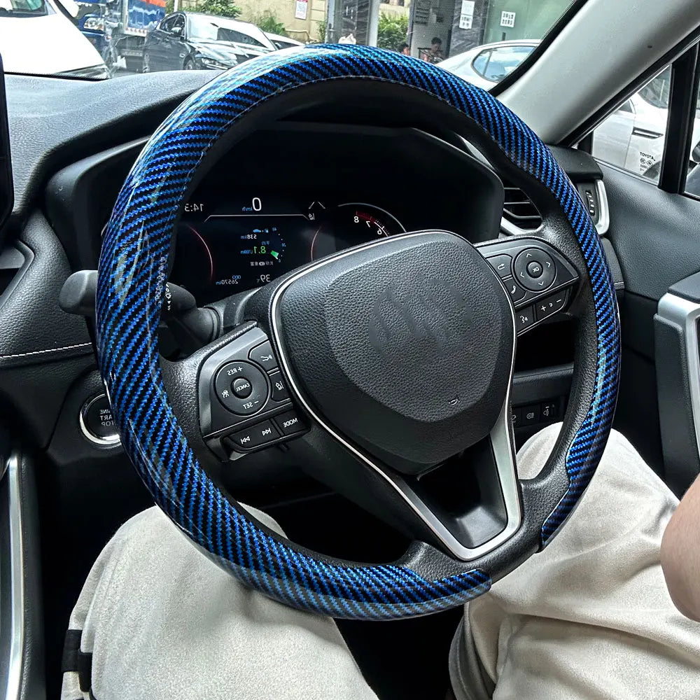 Universal Carbon Fiber Texture Steering Wheel Cover - 21